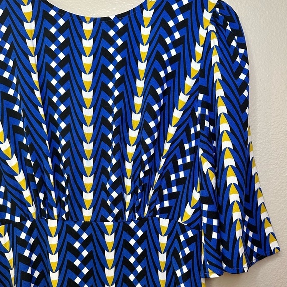 NWT Anthropologie The Odell’s Bell Sleeve Open Back Dress Kigali - Picture 5 of 12